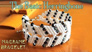 Macrame bracelet tutorial The basic herringbone pattern  step by step macrame idea craft guide [upl. by Sandon156]