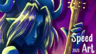 Speed Art  Bassist Aegean Paint Tool Sai 2 [upl. by Avot]