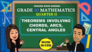 THEOREMS INVOLVING CHORDS ARCS CENTRAL ANGLES  GRADE 10 MATHEMATICS Q2 [upl. by Iain283]