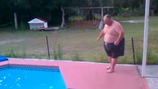 Fatman jumps in a pool [upl. by Eillat]