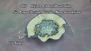 DIY Kleinen Schmuckbeutel nähen für Anfänger  Lilo Siegel [upl. by Demahum]