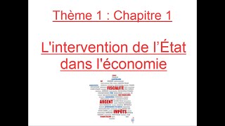 ECONOMIE  Chapitre 1  Lintervention de lEtat dans léconomie [upl. by Oriel]