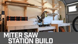 HOW TO  Simple Miter Saw Station with Wood Storage [upl. by Yregerg512]