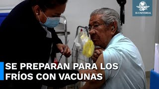 Capitalinos acuden a vacunarse contra influenza y Covid19 [upl. by Oramug459]