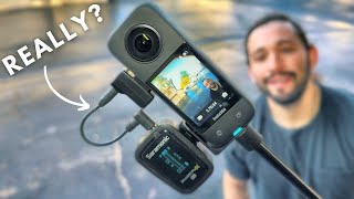 Using a Wireless Mic On Insta 360 X3  Is It Worth It [upl. by Enrobialc179]