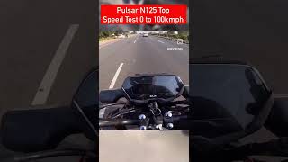 Pulsar N125 Top Speed Test 0 to 100kmph [upl. by Trisa]