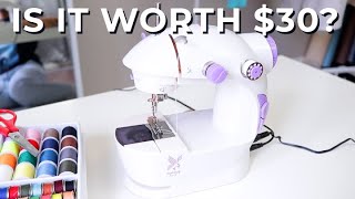 Cheap Beginner Mini Sewing Machine Unboxing amp Review [upl. by Arakihc]