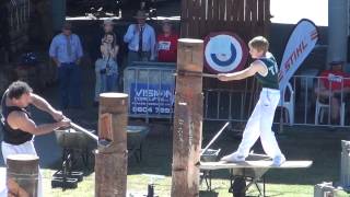 wood chopping tree felling  sydney easter show [upl. by Airamat63]