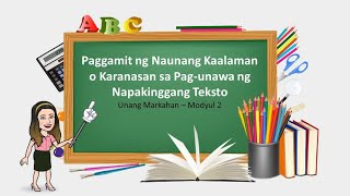 Paggamit ng Naunang Kaalaman o Karanasan sa Pagunawa ng Napakinggang Teksto Quarter 1 Week 2 [upl. by Anaujik421]