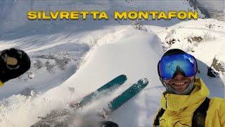 POV Skiing MONTAFON  Cliff Drops and Faceshots [upl. by Akirdnwahs]