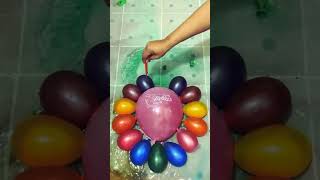 water colorful balloon Yellow Green Pink HBD Balloons amp mini balloons popping [upl. by Maroj273]