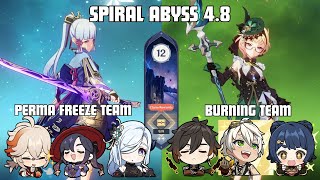 Ayaka Freeze amp Emilie Burning  Spiral Abyss 48 Floor 12  Genshin Impact [upl. by Germin]