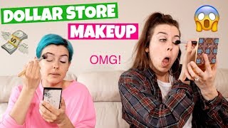 FULL FACE DOLLAR STORE MAKEUP CHALLENGE [upl. by Dduj]