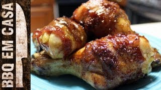 RECEITA DE CHURRASCO COXAS ENROLADAS NO BACON BACON CHICKEN LEGS [upl. by Ahern129]