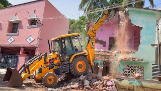 JCB 3DX Breaker Goes to Old House Demolition in Nellai  jcb video [upl. by Cindie]