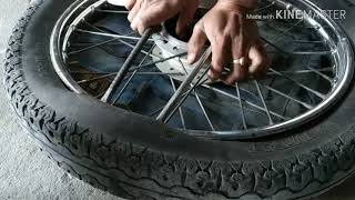 How to change a all bike tyre Create tools at home to open tire [upl. by Pelag780]