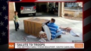 Son unwraps Marine dad for Christmas [upl. by Nav]