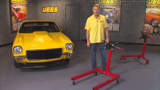 JEGS Universal Rotating Engine Stands For Garage Shop Trailer With Kenny Wallace [upl. by Amsirak]