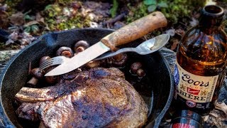 How To Cook the perfect steak amp mushrooms in the backwoods BACKCOUNTRY COOKING showusyoursteak [upl. by Henriette]