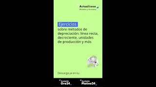 🚨Ejercicios sobre métodos de depreciación línea recta decreciente unidades de producción y más [upl. by Bart]