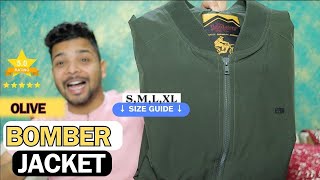 🔥🔥Bomber Jacket Size guide  Roadster Bomber Jacket for men  Olive Green  Bomber jacket under 1000 [upl. by Ameen942]