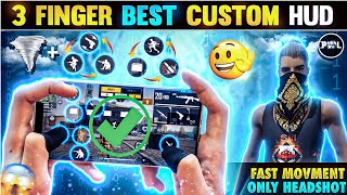 3 Finger Custom Hud Free Fire Headshot  Movment😯 Best 3 Finger custom HUD in FF  Gamer guruji [upl. by Attemaj]