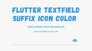 Flutter Textfield Suffix Icon Color  Flutter Tutorial  Flutter For Beginners [upl. by Dranel]