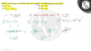 Which combination of orbitals will form \ \pi \bond if internuclear axis is \ x \axis [upl. by Salazar456]