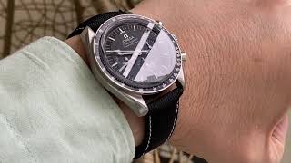 OMEGA Speedmaster Moonwatch 21  sapphire sandwich on Snoopy 2 cordura strap [upl. by Razid]