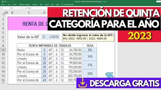 RETENCIÓN DE 5TA CAT 2023  Plantilla Gratis [upl. by Etnohc]