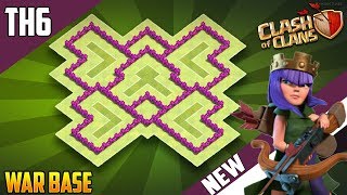 New INSANE TH6 WARTROPHYdefense Base 2018 COC Town Hall 6 War Base Design  Clash of Clans [upl. by Amalie]