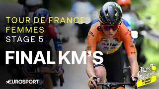 SPECTACULAR SPRINT 😯  Tour de France Femmes Stage 5 Final Kilometres  Eurosport Cycling [upl. by Fennessy]