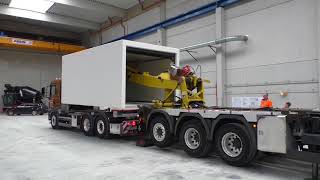 Loading a precast concrete garage onto a truck [upl. by Eenaffit]