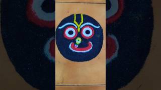 Sree jagannath rangoli design easy ଜୟ ଜଗନ୍ନାଥ jagannath rangoli shorts youtubeshorts trending [upl. by Jakob484]