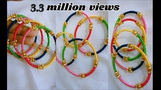 Thin bangle set  Making with silk thread  jewellery tutorials [upl. by Aillimac]