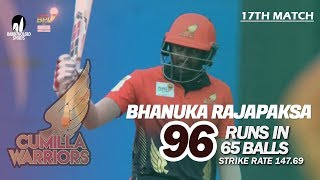 Bhanuka Rajapaksas 96 Run Against Dhaka Platoon  17th Match  Season 7  Bangabandhu BPL 201920 [upl. by Eiddam]