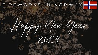 New Year 2024  Fireworks at Lillestrøm Norway  BYE BYE 2023 [upl. by Thevenot]