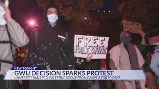 GWU students rally after proPalestine student group is suspended for 90 days [upl. by Marshall722]