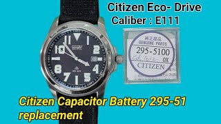 How to replacement capacitor battery on Citizen EcoDrive E111 TrendWatchLab Watch repair channel [upl. by Mailliw57]