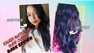 Khadi Natural Dark Brown Hair Color  Review amp Demo Khadi Natural Brown Hair Color [upl. by Onahpets]