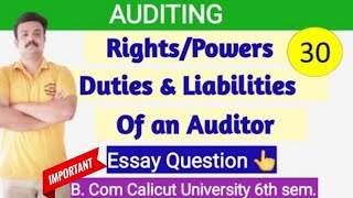 RightsPowers Duties  and Liabilities of an Auditor Auditing [upl. by Anailuy]