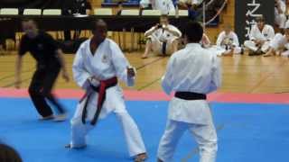 6th World Cup KWF Kumite Masamichi Otsuka Round 4 part 1 [upl. by Lyrradal]