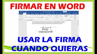 Como Firmar en Word y que sea Permanente 2021 para que lo uses cuando quieras [upl. by Suiratnod]