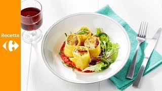 Rouleaux de pâte au fromage de chèvre tomates séchées et épinard [upl. by Ezmeralda]