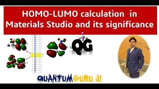 HOMOLUMO calculation in Materials Studio and its significance  Dr Gaurav Jhaa [upl. by Kyre727]