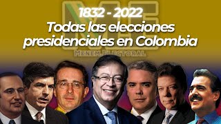 Todas las elecciones presidenciales en Colombia 18322022 [upl. by Annayrb]