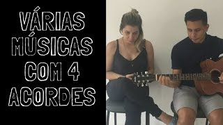 Tocando várias Músicas com 4 Acordes  Violão para Canhotos [upl. by Aisa344]