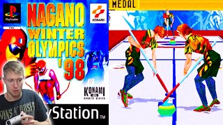 Nagano Winter Olympics 98 🕹️ PS1 Gameplay  Angezockt 1998 [upl. by Corwin401]