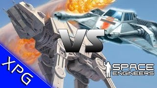 Space Engineers  Star Wars  ATAT Vs SnowSpeeder [upl. by Odracer]