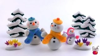 SNOWMAN  polymer clay tutorial [upl. by Ranitta941]